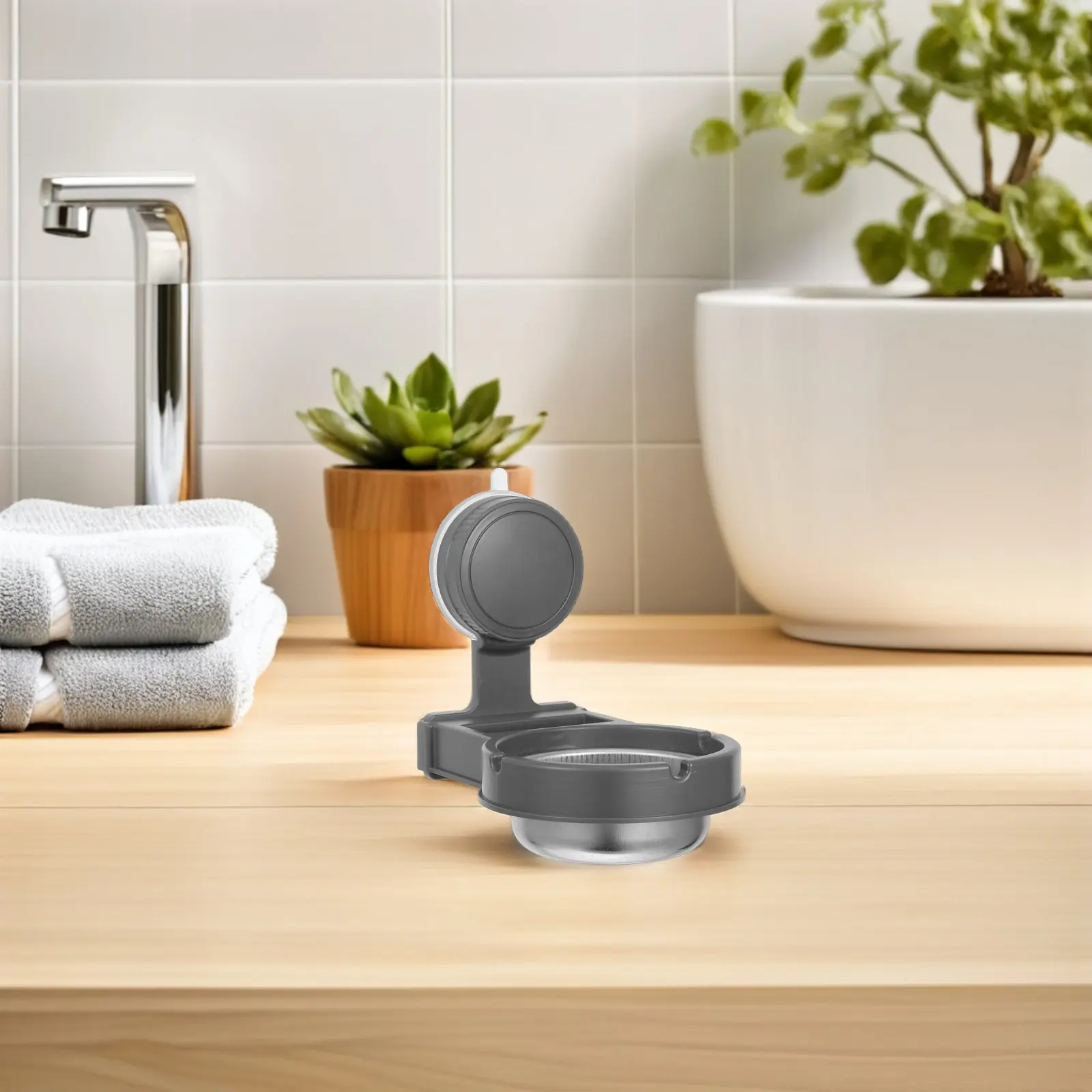 Suction Cup Ashtray Wall Mounted Bathroom Toilet Ashtray Holder Cigarette Ash Container Organizer Split Compartment Storage