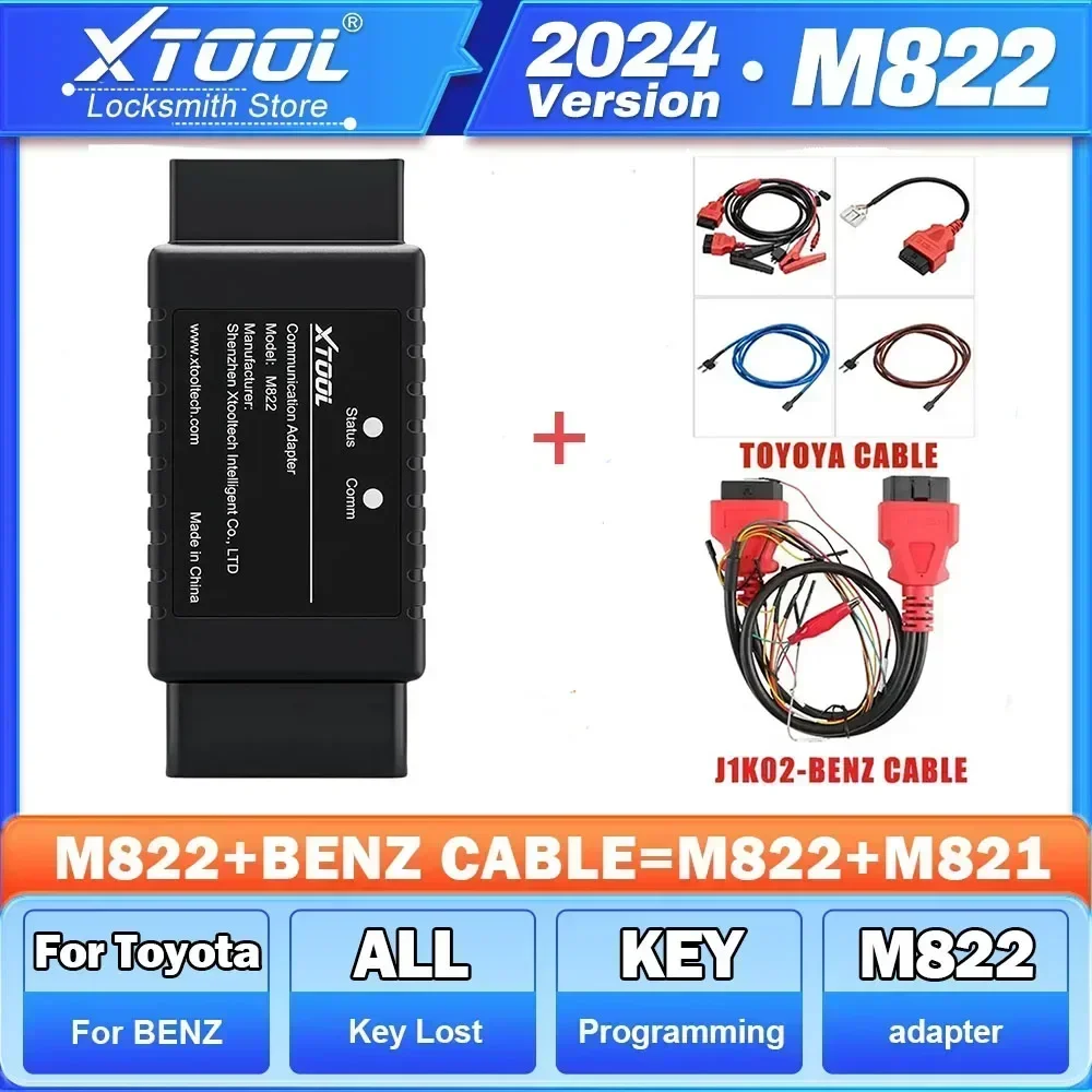 New XTOOL M822 M821 Adapter For Benz For Toyota 8A AIl Key Lost Programming Need Work With KC501 Programmer For X100PAD3 X100MAX