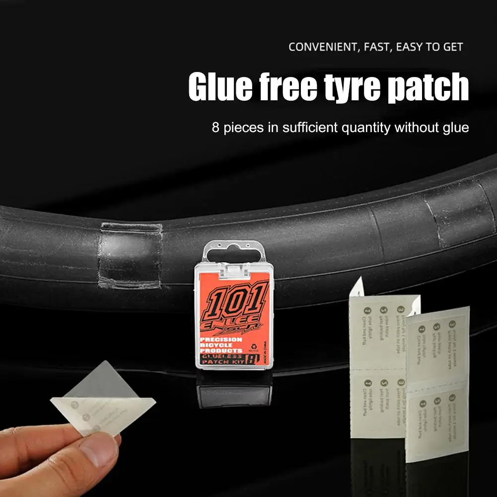 

8pcs/box Bicycle Tyre Repair Patches Mini Glue-free Bicycle Tyre Self Adhesive Patch Mountain Bike Parts