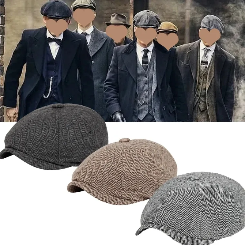 Classic  Hat For Men  Caps Vintage Retro Tweed Peaky Blinders Beret Hat Flat Peaked Cap Street Hats For Women Men