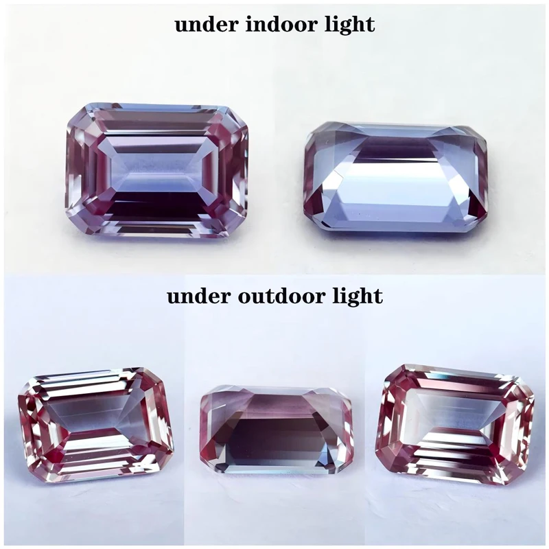 Smeraldo a forma di laboratorio coltivato alessandrite che cambia colore pietra anello fai da te collana orecchini materiali principali con certificato all'ingrosso