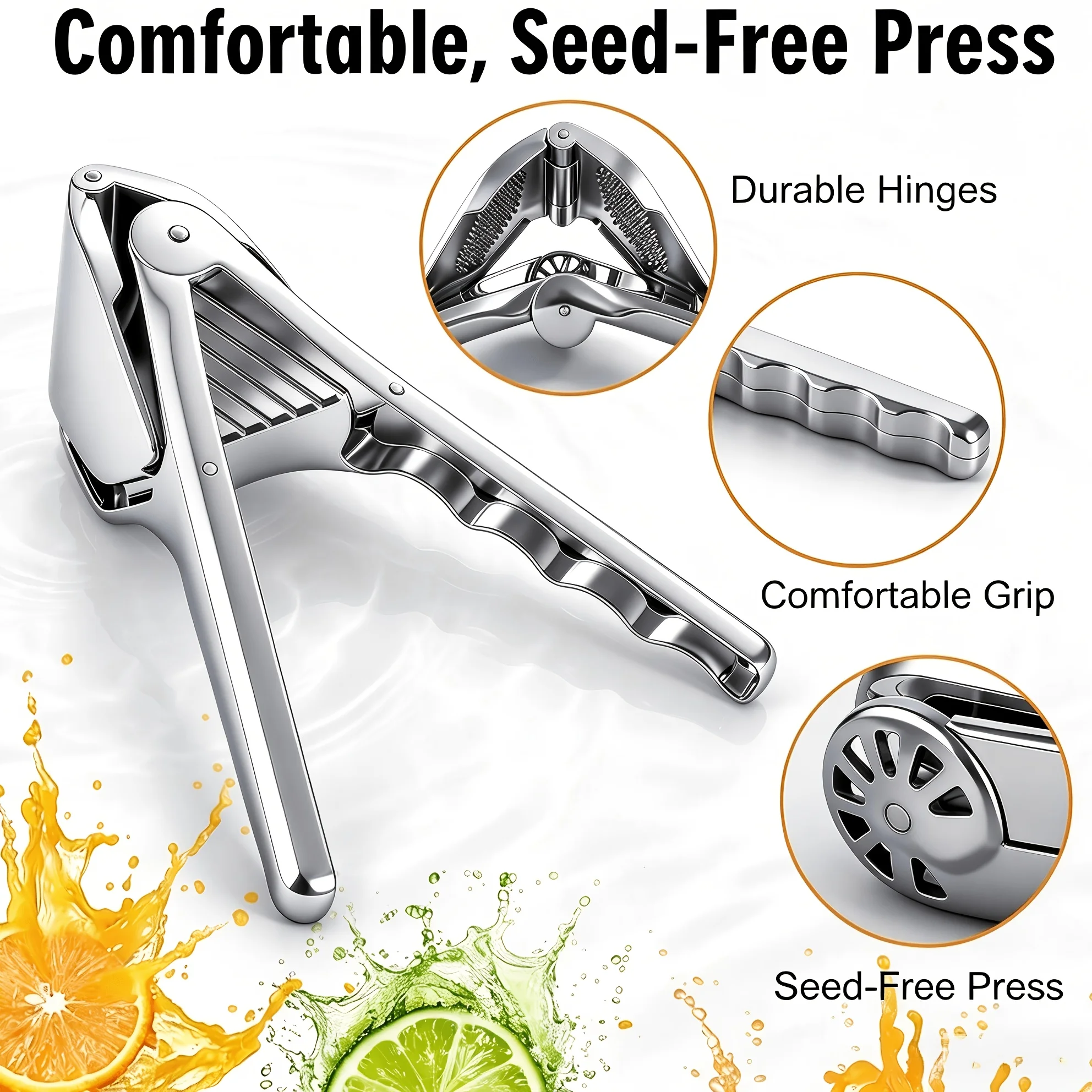 1PC Stainless Steel Lemon Squeezer Heavy‑Duty Hand Press Citrus Juicer Max Juice Extraction Easy Clean for Lemon Lime Home view 6