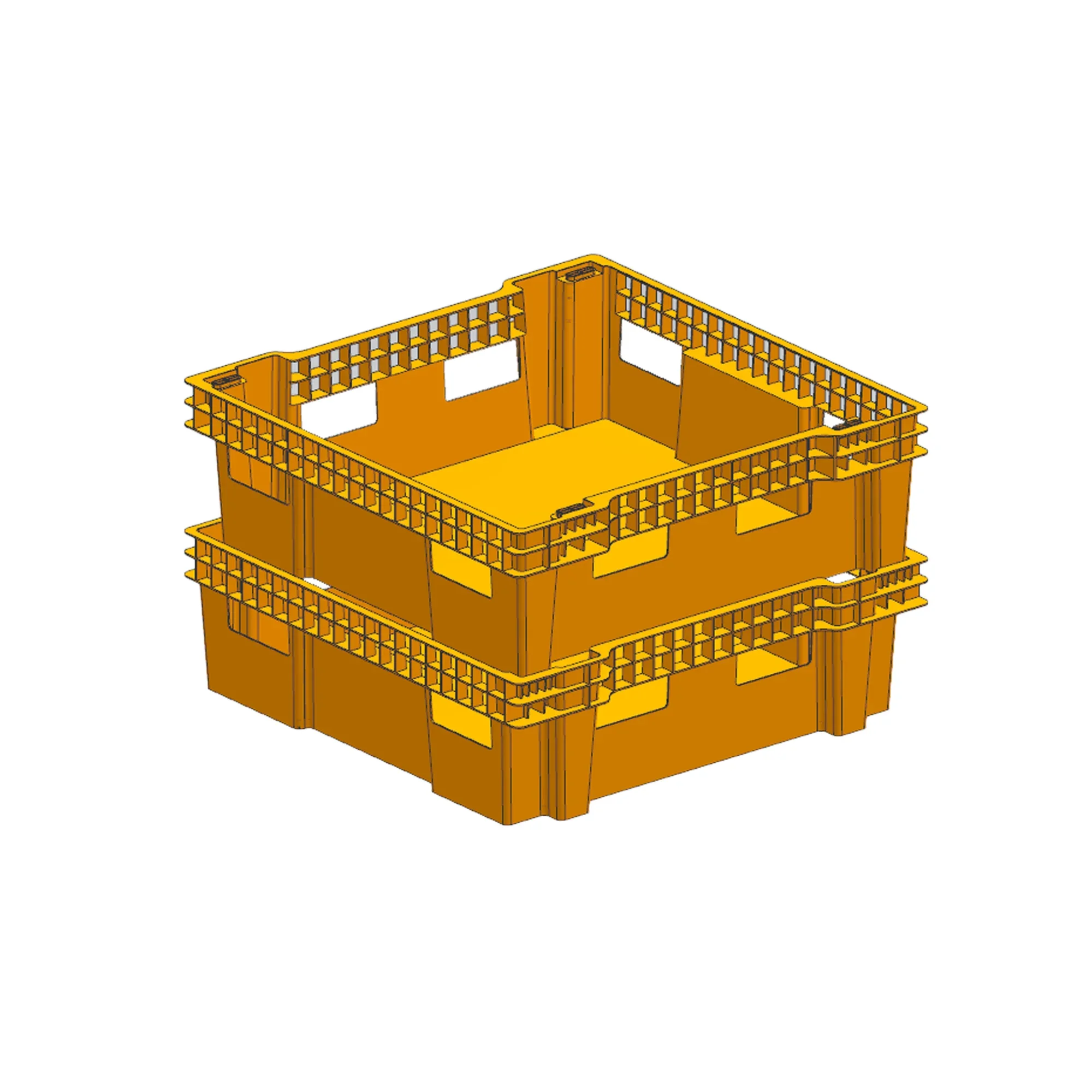 43*43*13in Pp Stackable Plastic Box Four Corners Insect Breeding Box Stackable Bin Plastic Tray Mealworm Breeding Tray