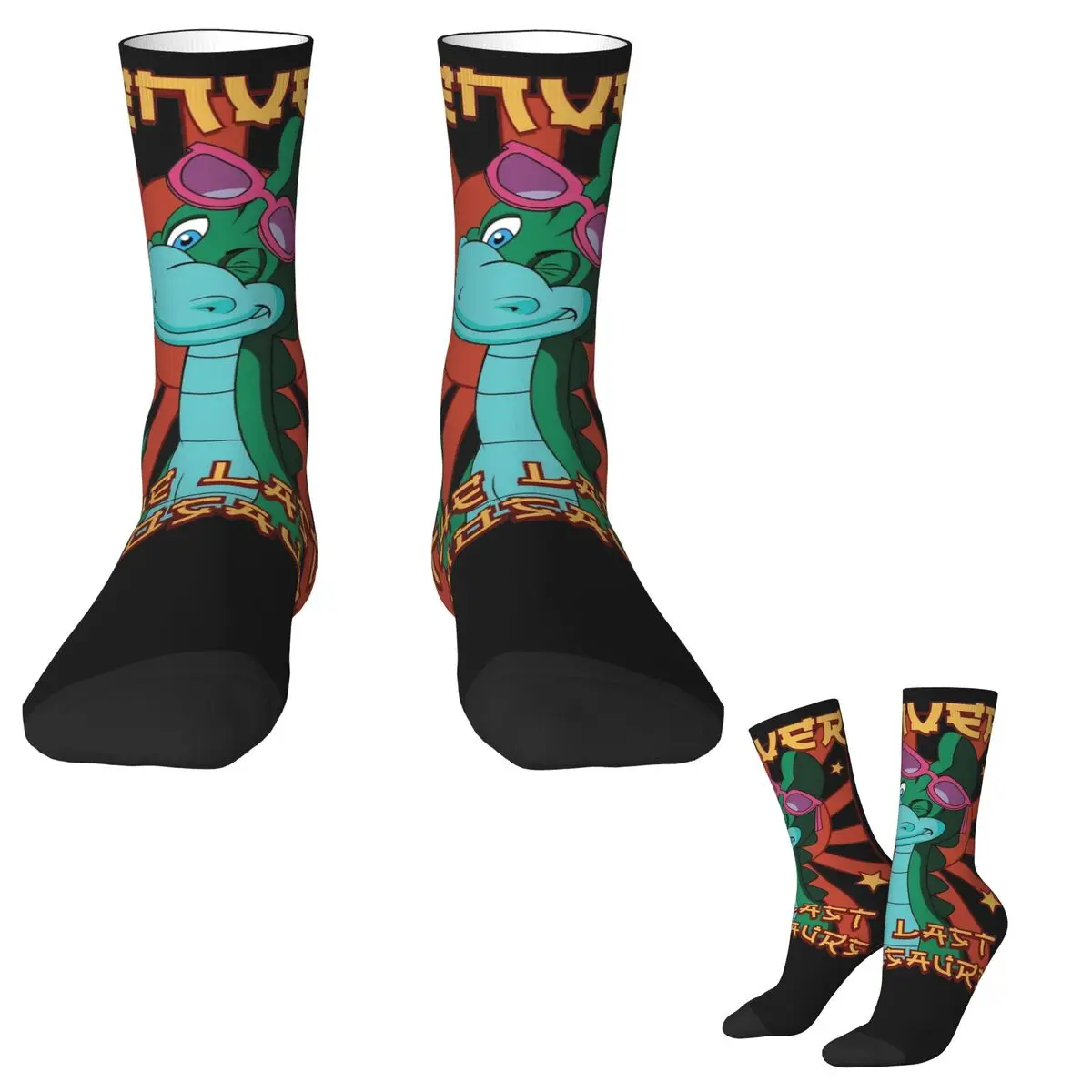 Denvers The Last Dinosaur Funny Socks Winter Stockings Harajuku Men's High Quality Socks Design Running Sports Anti Skid Socks