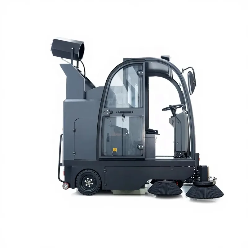Combined Sweeping And Washing Lithium Electric Street Sweeper Built In Dust Filter Community Plaza Vehicle