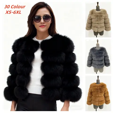 XS-6XL Mink Coat Winter Black White Faux Fur Coat Woman Elegant Fluffy Faux Fur Jacket Top Short Fur Coats Woman Clothing
