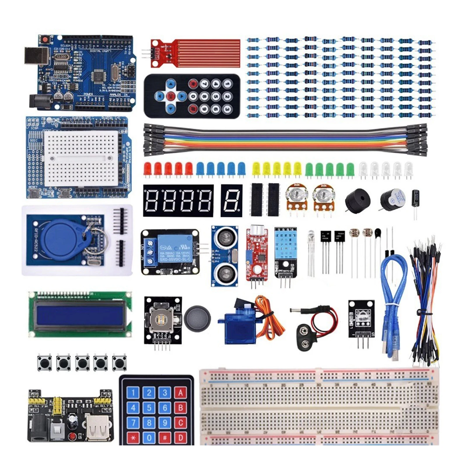 Arduino Uno R3 için RFID Başlangıç Kiti - Uno R3 /Breadboard ve tutucu Step Motor / Servo /1602 LCD / jumper kablosu