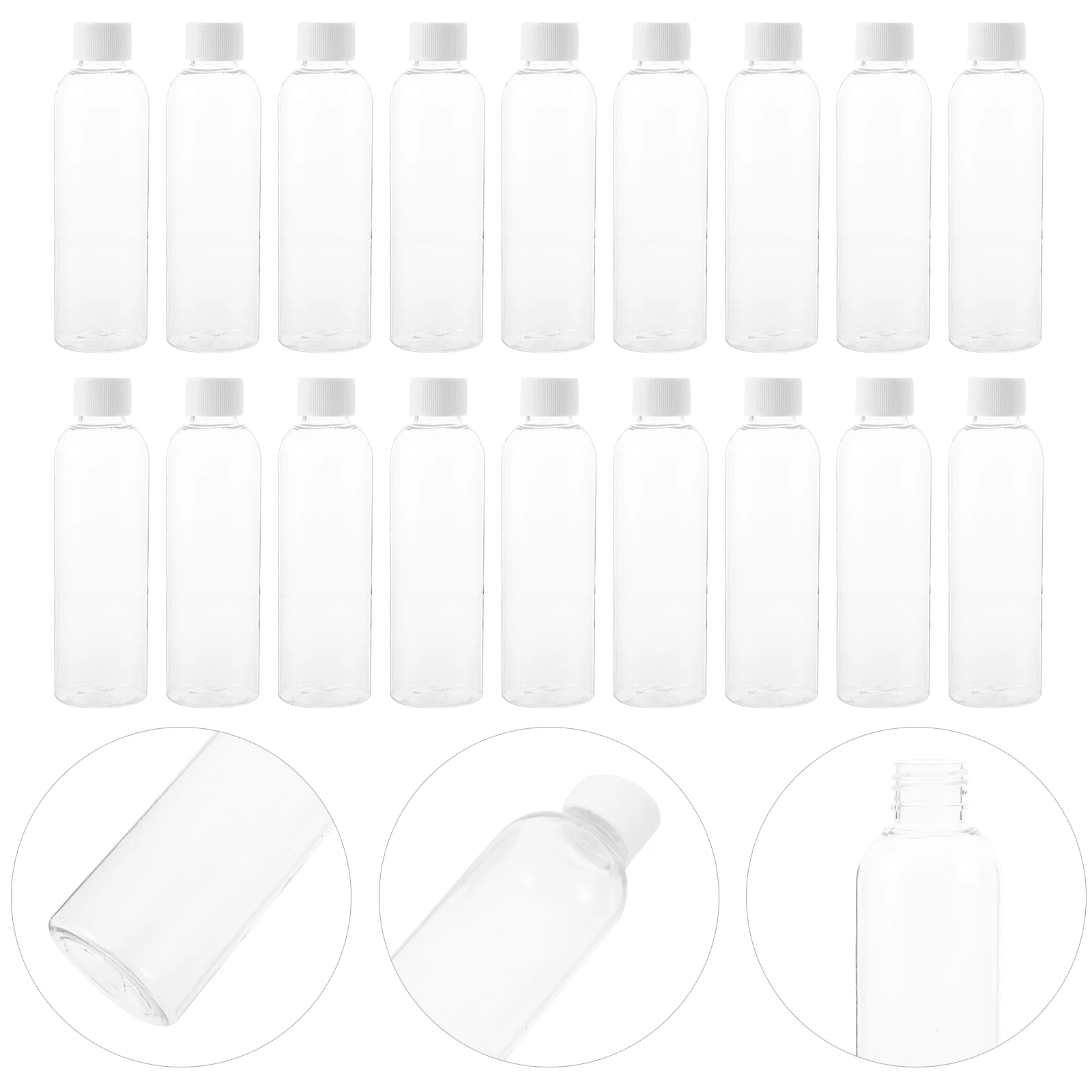 

20Pcs Clear Plastic Bottles Reusable Drink Storage Bottles Outdoor Containers with Leak-proof Design