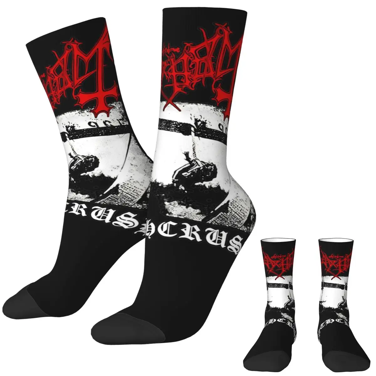 Mayhem Deathcrush Euronymous Dead Stockings Couple Black Metal Music Socks Soft Socks Autumn Sports Non Slip Printed Socks Gift