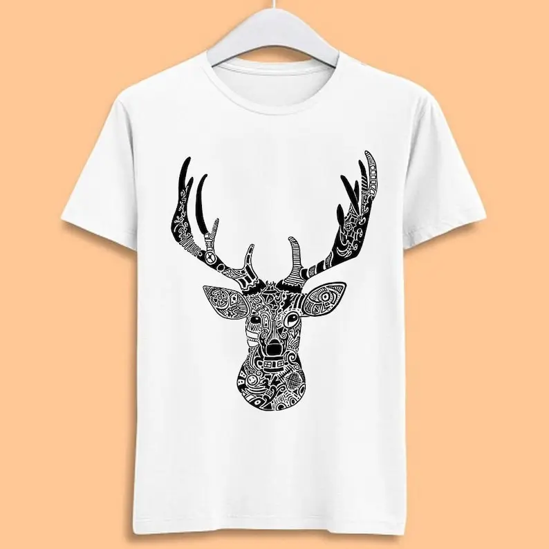 

Aztec Deer Silhouette Doodle Movie Film Meme Music Gift Funny Style Unisex Top Mens Womens Tee T Shirt T1635