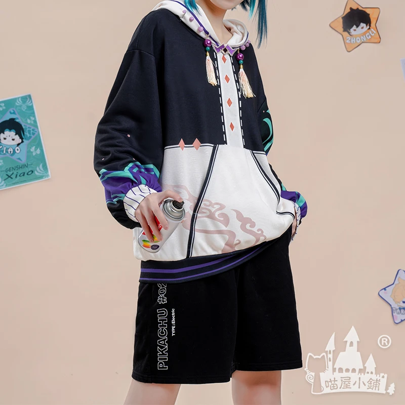 

Game Genshin Impact Rose Xiao Daily Casual Sweater Cosplay Costume Anime Man Fashion Coat Role Play Clothes for 2022 Sizes S-XL