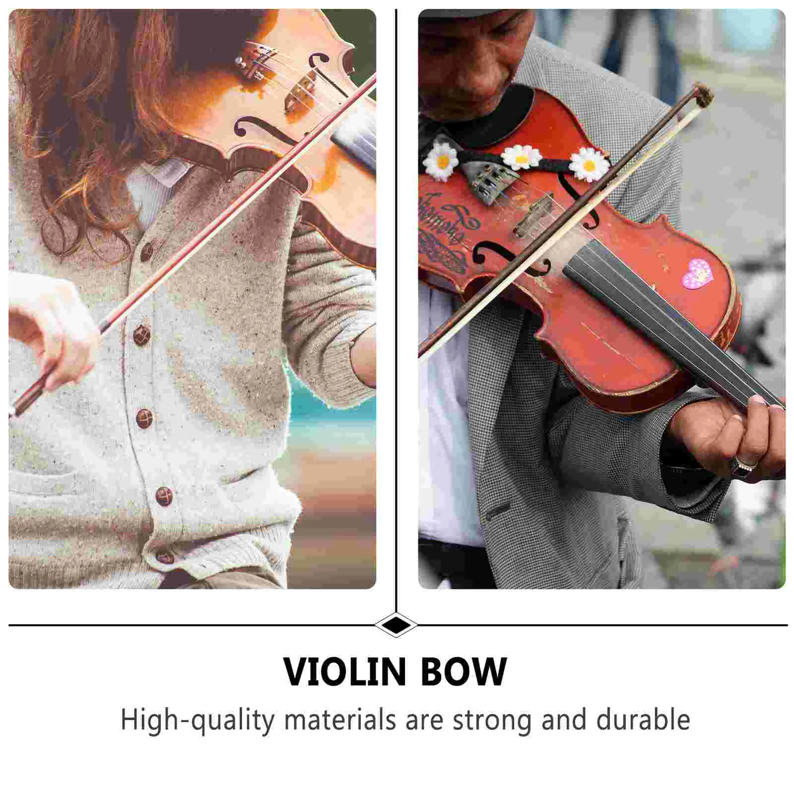 Replace Violin Bow Child Violin Rod Fiddle Red Sandalwood Instrument Accessory Parts Practice Violin Bow with Horse Hair