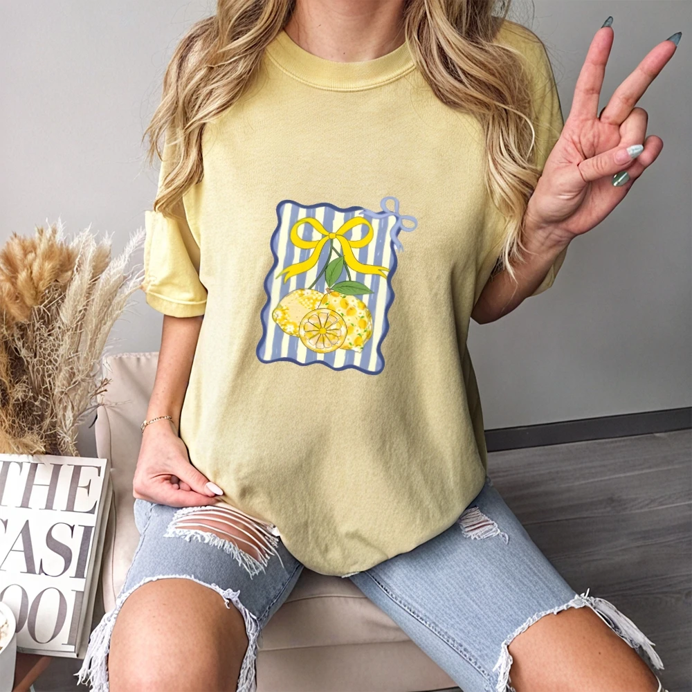 

Женская футболка Y2K Cutecore LemonadePrint, Summer Fruity Look, модная футболкаCutecore Summer WearCasual Daily Look