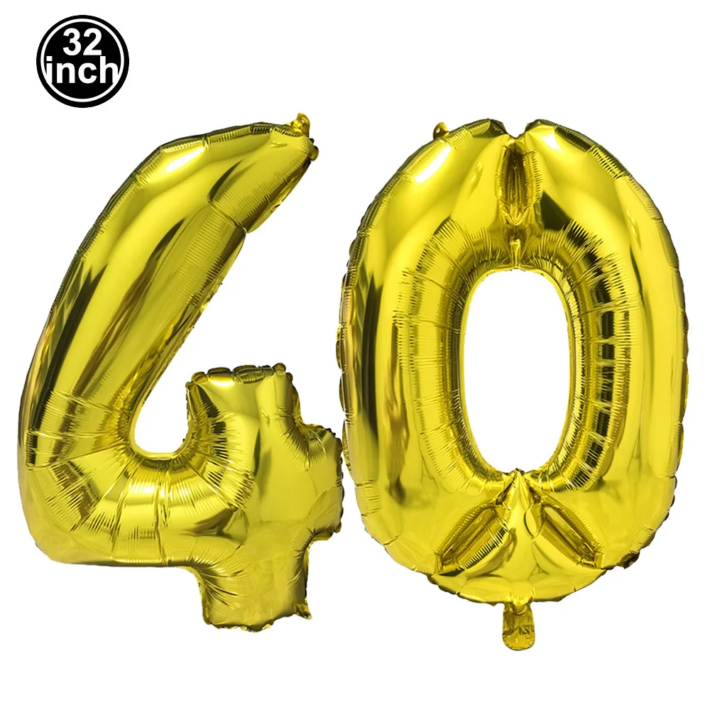 Nummer 40 Ballon 40cijferige Ballon Veertig Blauw Figuur Groene Globe 40e Verjaardag Grote Grote Rode Roos Gouden Zwart Kleurrijk 32 inch
