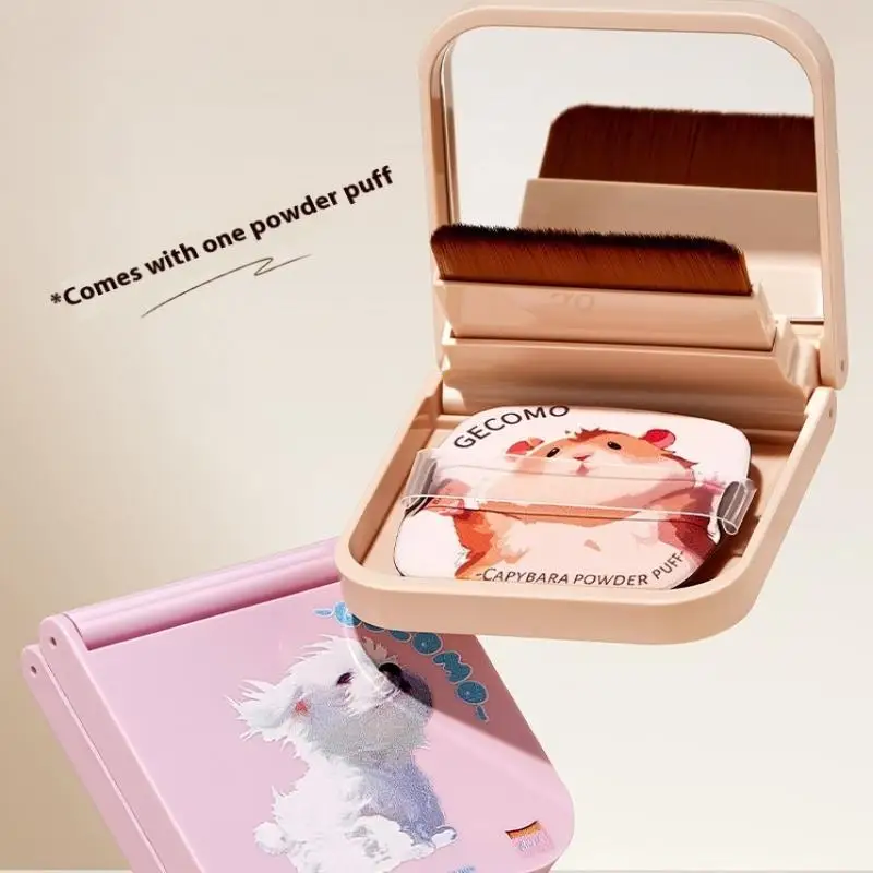 Traceless Soft Brush Puff Set, Ultra-thin Portable With Built-in Puff Mirror, Flawless Base Makeup Brush