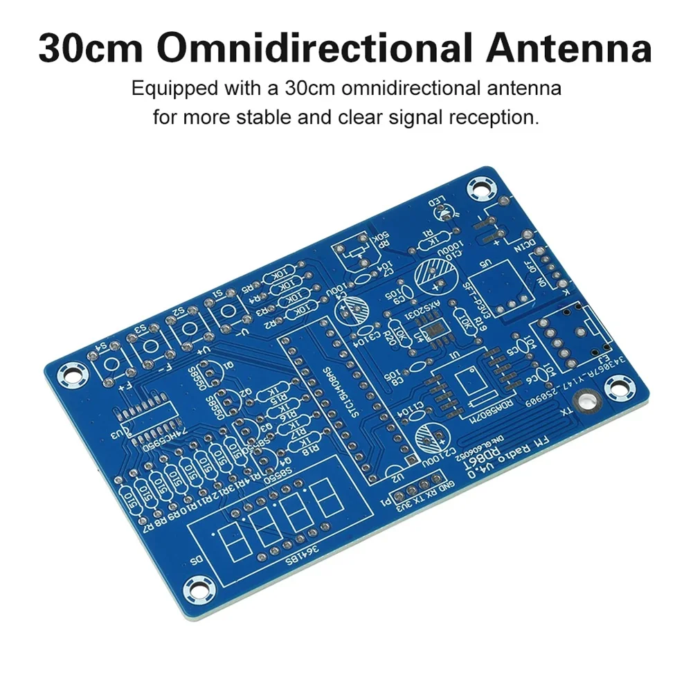 uyuy DIY FM Radio Electronics Kit Adjustable Frequency 87.5-108 MHz Practice Project Board the RDA5807M Module for Beginners