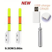 Fishing Electronic Rod Luminous Float Stick Light, CR425 3.6V LithiumBattery LED Removable UsB Charge Waterproof Night Tackle