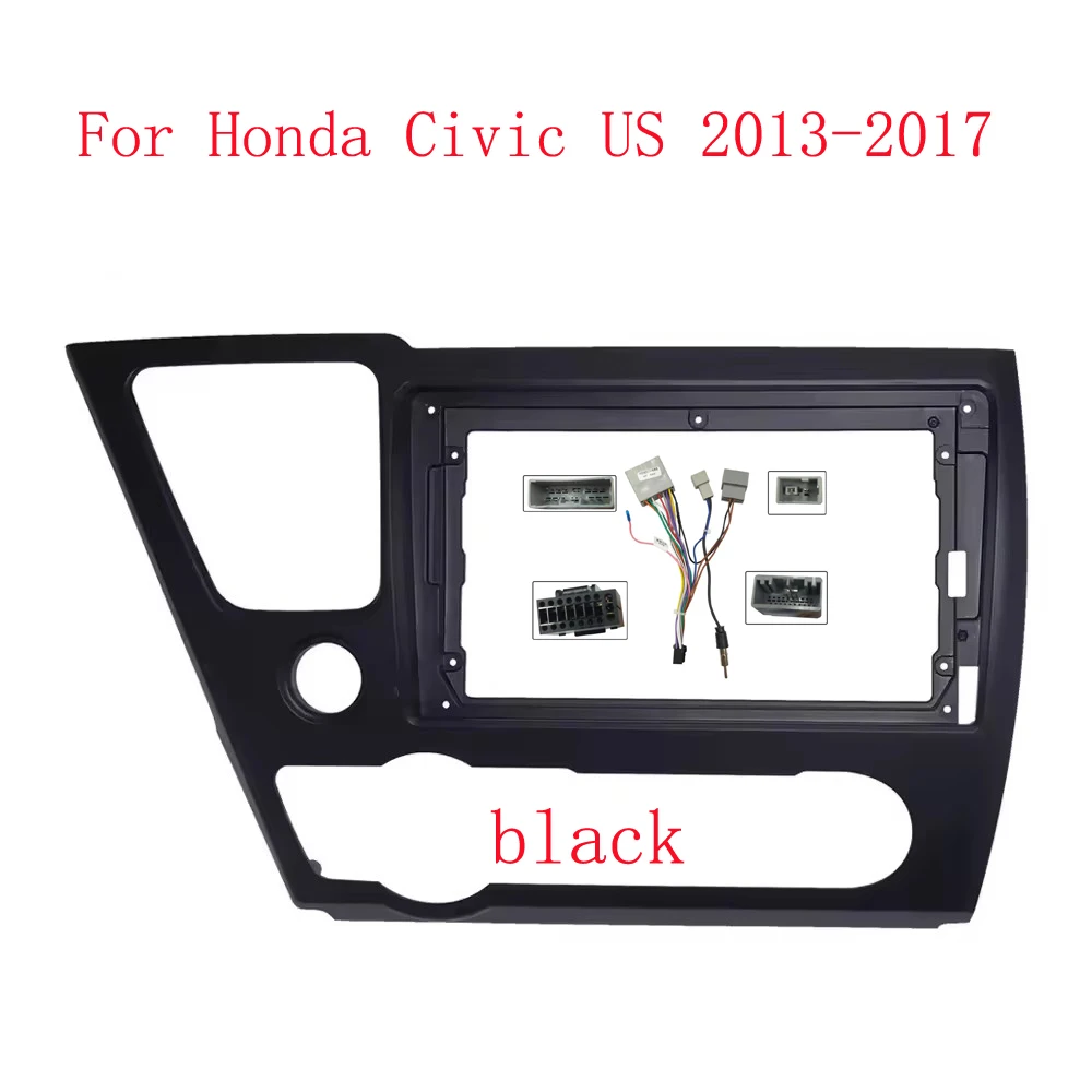 10 Inch Radio Fascia fit For Honda CIVIC 2013 2014 2015- 2017 (American) Stereo DVD Player Install Panel Audio Frame Cover