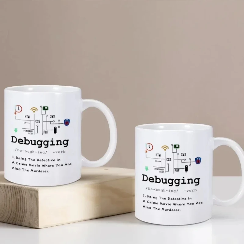 

Кружка для определения отладки, компьютерный программист, чайная чашка, кофейная кружка, идеальный подарок, программирование кодирования, IT керамика, домашняя посуда для напитков