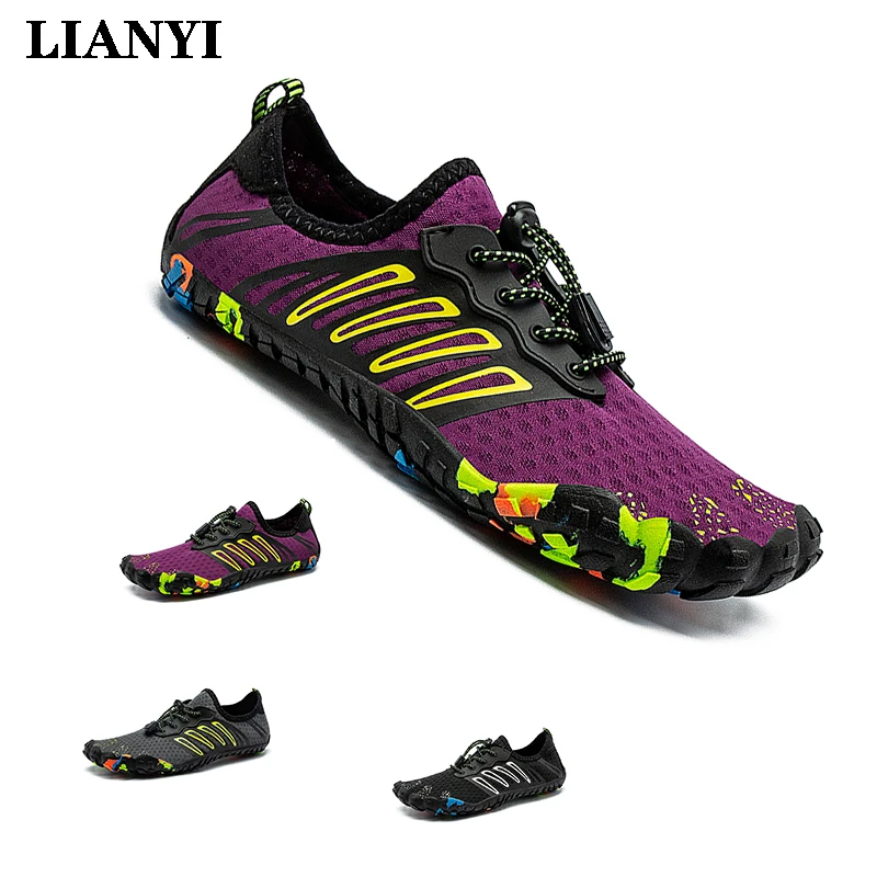 

Обувь для ходьбы по воде и походов LIANYI с широким носком, дизайн для ходьбы босиком, мягкая подошва, нескользящая и износостойкая, подходит для парных походов на природе.