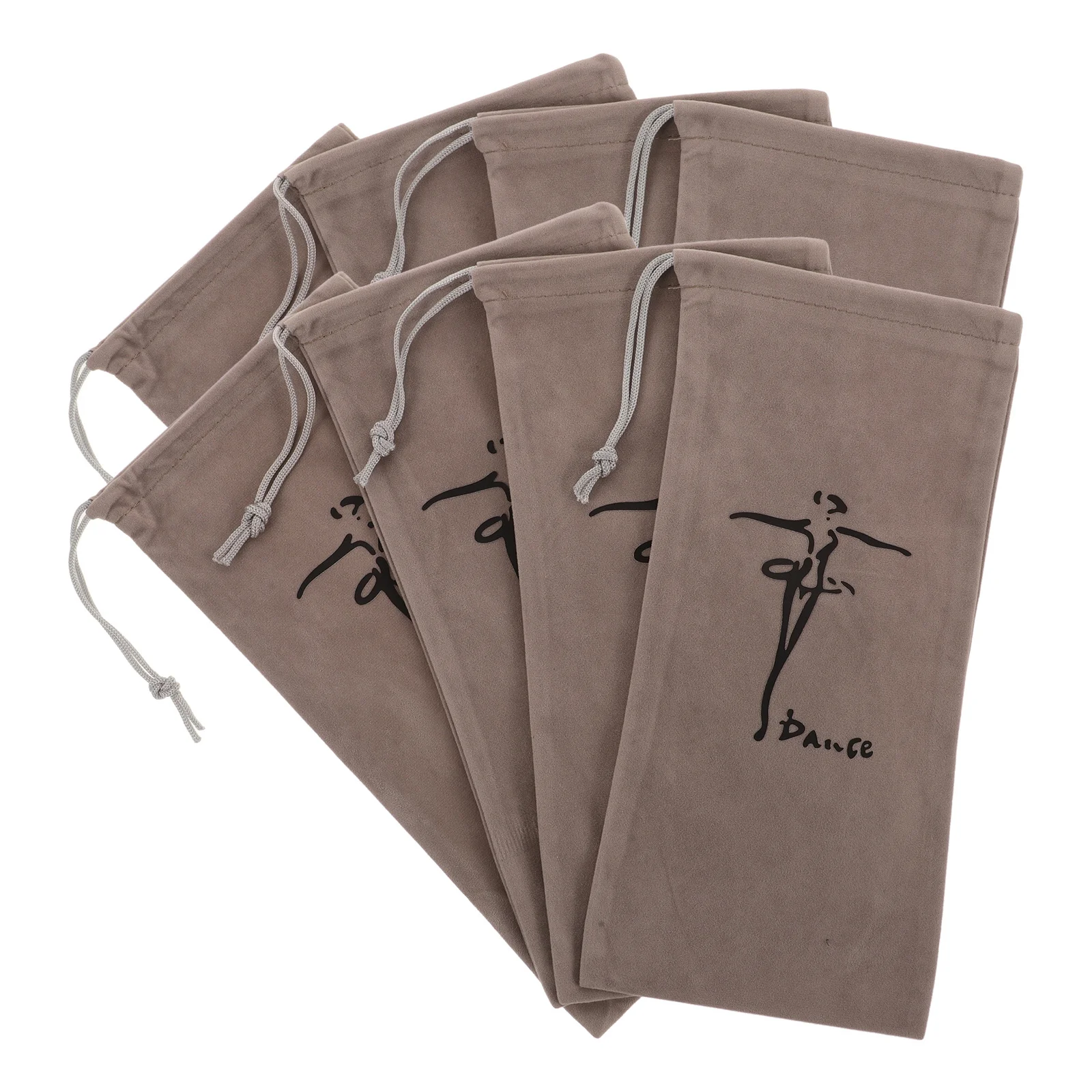 8Pcs Flannel Ballet Dance Shoe Bags Drawstring Pouch Dustproof Organizer for Ballet Latin Shoe Storage Dance Supplies