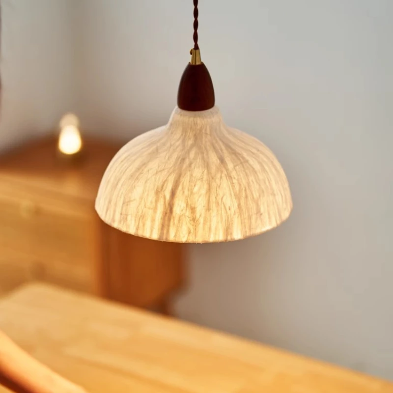

Vintage Quirky Style Xuan Paper Pendant Light for Living Room Bedroom Tea Room Homestay Bar Chandelier Indoor Lighting Fixture