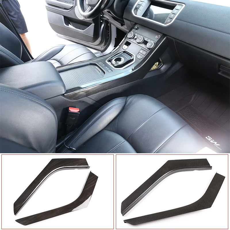 For Land Rover Range Rover Evoque 2012-2018 Carbon Fiber/Black Wood Grain Center Console Decoration Strips Trim Car Accessories