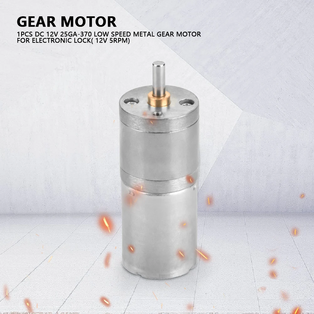 25GA370 Metal Gear Low Speed High Torque Micro Speed Gear Motor DC Gear Reduction Motor Electric Gearbox Reducer for Mechanical