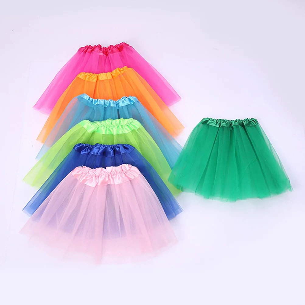 

5Pcs Kids Tulle Tutu Skirt 3 Layers Stylish Design for Dancing School Events Halloween Costumes Girls Tutus Skirt
