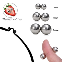 1Pair Nipple Clip and Studs Magnet Orbs Personal Fake Nipple Piercing Ring Powerful Magnet Non Piercing Giant Magnet Balls Women