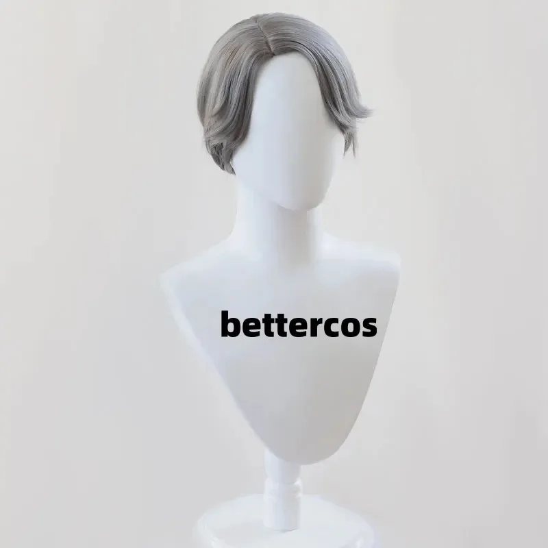 ايسوب كارل الهوية VEmbalmer تأثيري جاتو شعر رمادي داكن ألياف مقاومة للحرارة غطاء الورد + شعر مستعار Netr