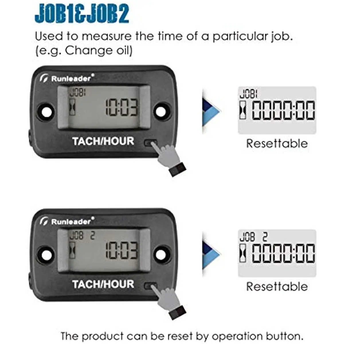 Rotating Shaft Tachometer Maintenange Digital Hour Meter Programming SVC Time Max RPM 20000 Reset Max RPM Rotating Shaft Hour Me