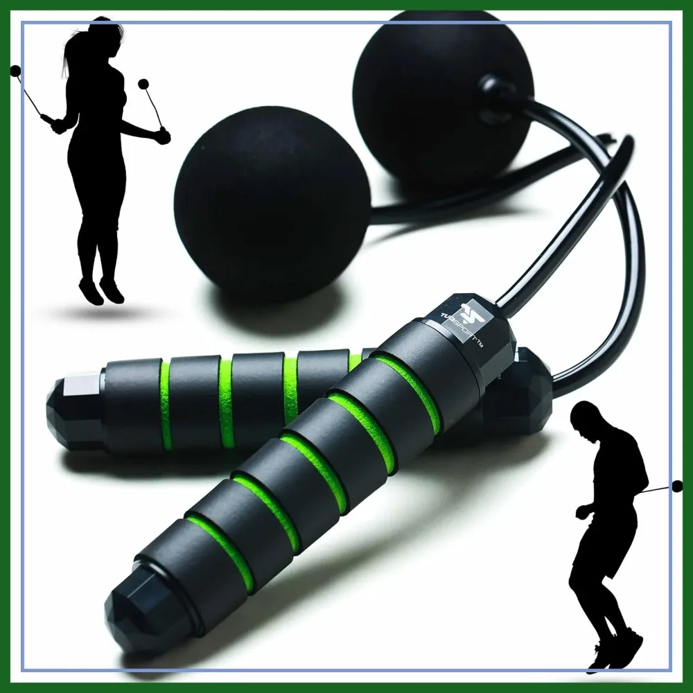 

Adjustable Cordless Jump Rope for Indoor Fitness - Ropeless Weighted Jumping Rope for Small Spaces