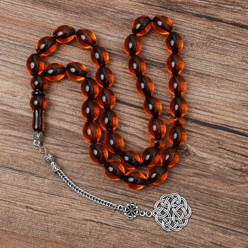 5PCS/Set Muslim Rosary 33pcs Glass Tassel Turkish Islamic Prayer Beads Bracelet for Women Jewelry Tasbih Tasbeeh Allah Mohammed