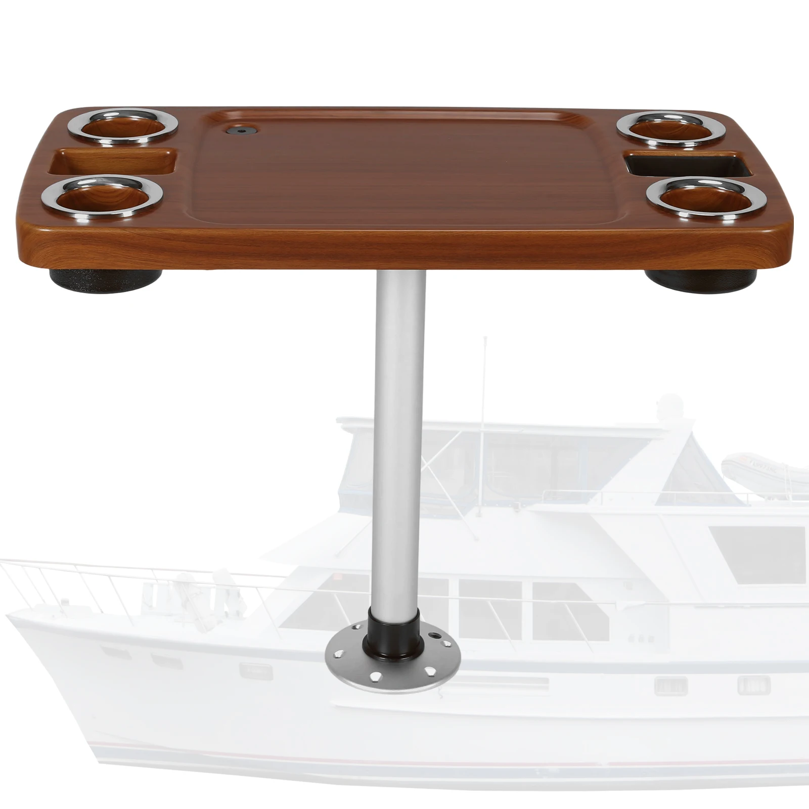 

Столешница для лодки и столешница для понтона Понтонный стол с анкером для скрытого монтажа и стабилизирующей напольной пластиной с подставками для напитков Барный стол для лодки