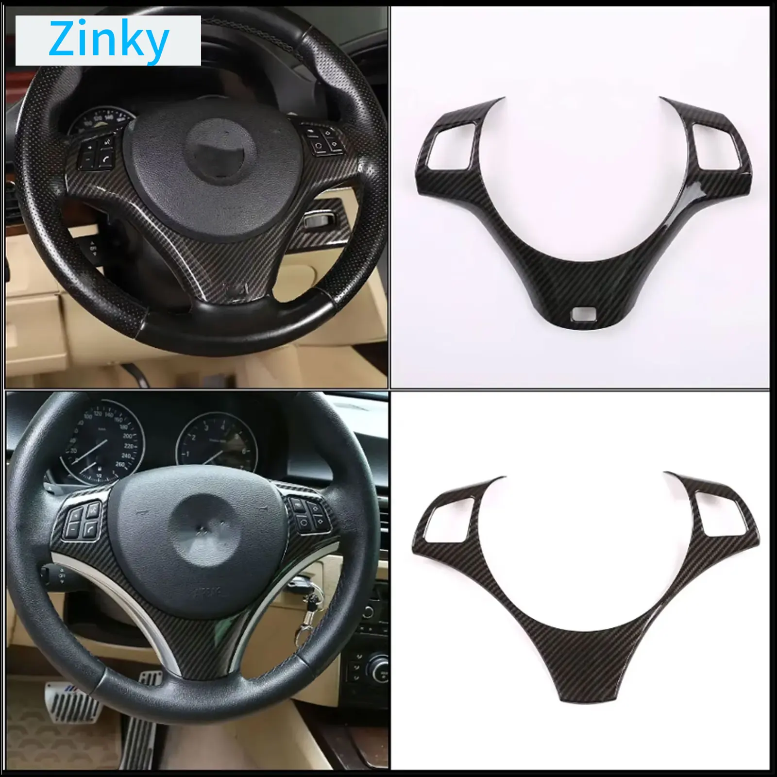 

Car Steering Wheel Button Decoration Frame Trim for BMW 1 3 Series E82 E84 E87 E90 E92 E93 2004-2012 Interior Accessories