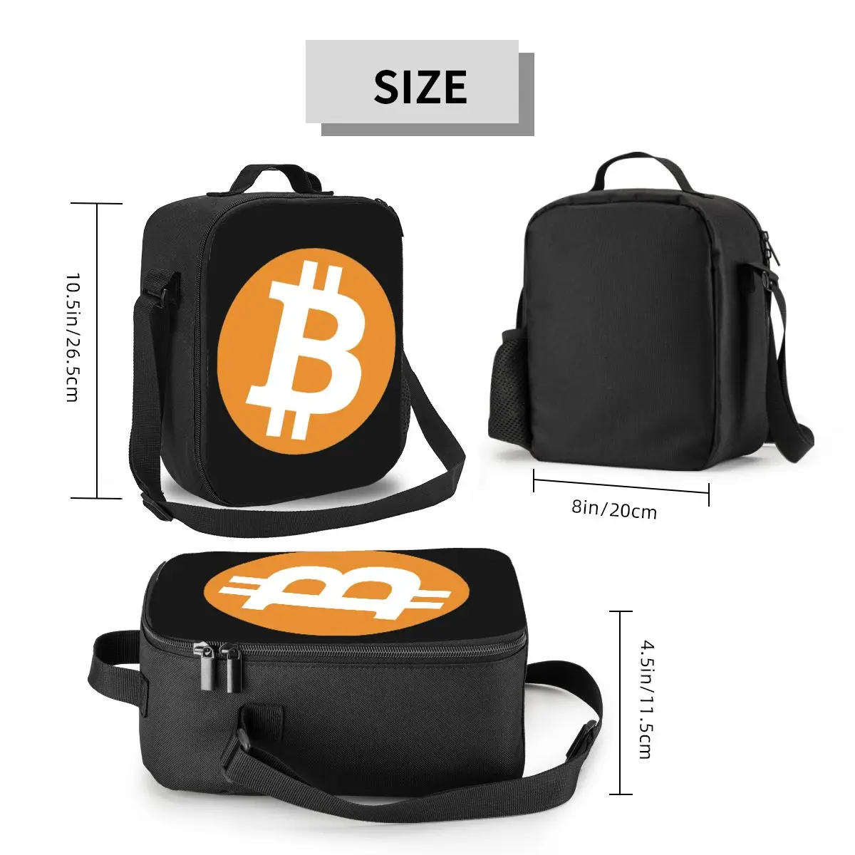 Bitcoin Thermal Insulated Lunch Bags Women BTC Fans Resuable Lunch Container per lavoro School Travel multifunzione Bento Food Box