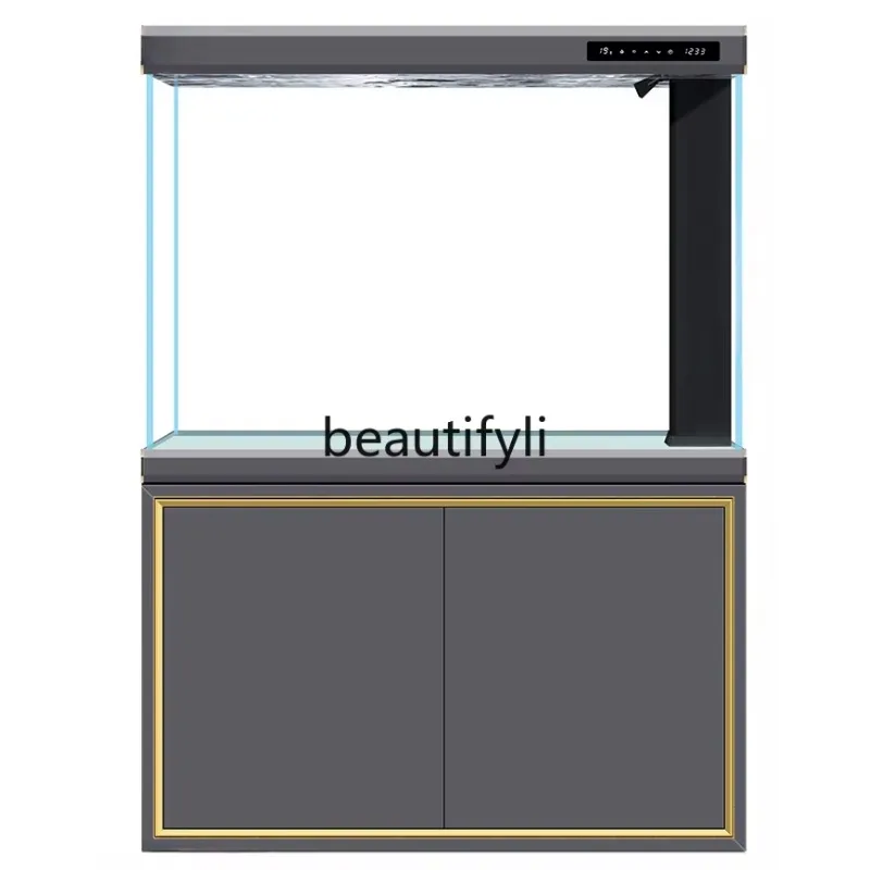 AFish tank ecological intelligence 2024 new aquarium light luxury ultra-white entrance large bottom filter intelligence H