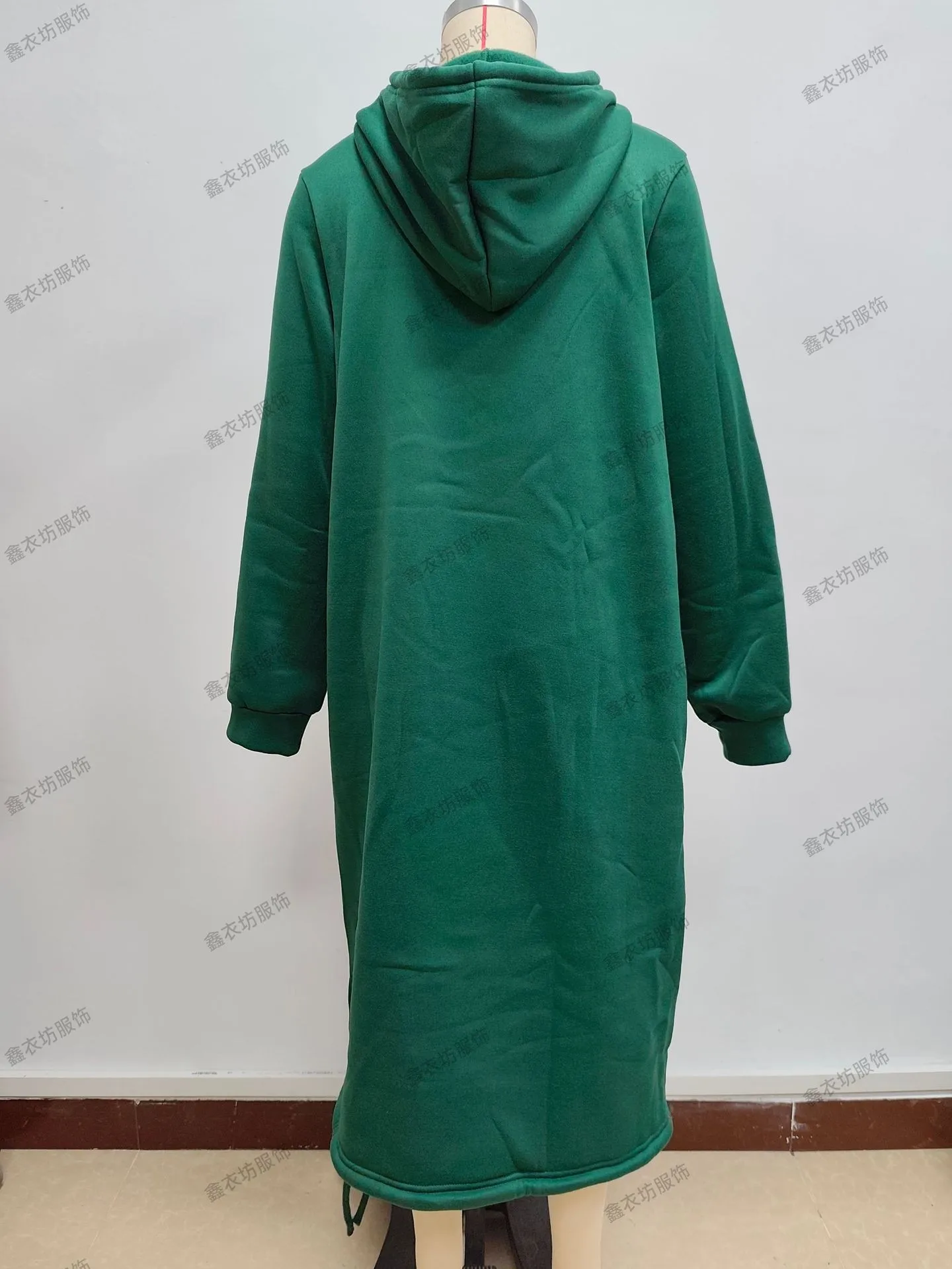 Pullover Hooded Hoodie Regular Thickness Elegant Commuter with Pocket Sweatshirt Loose Fit Wrinkle Treatment Long Hoodie