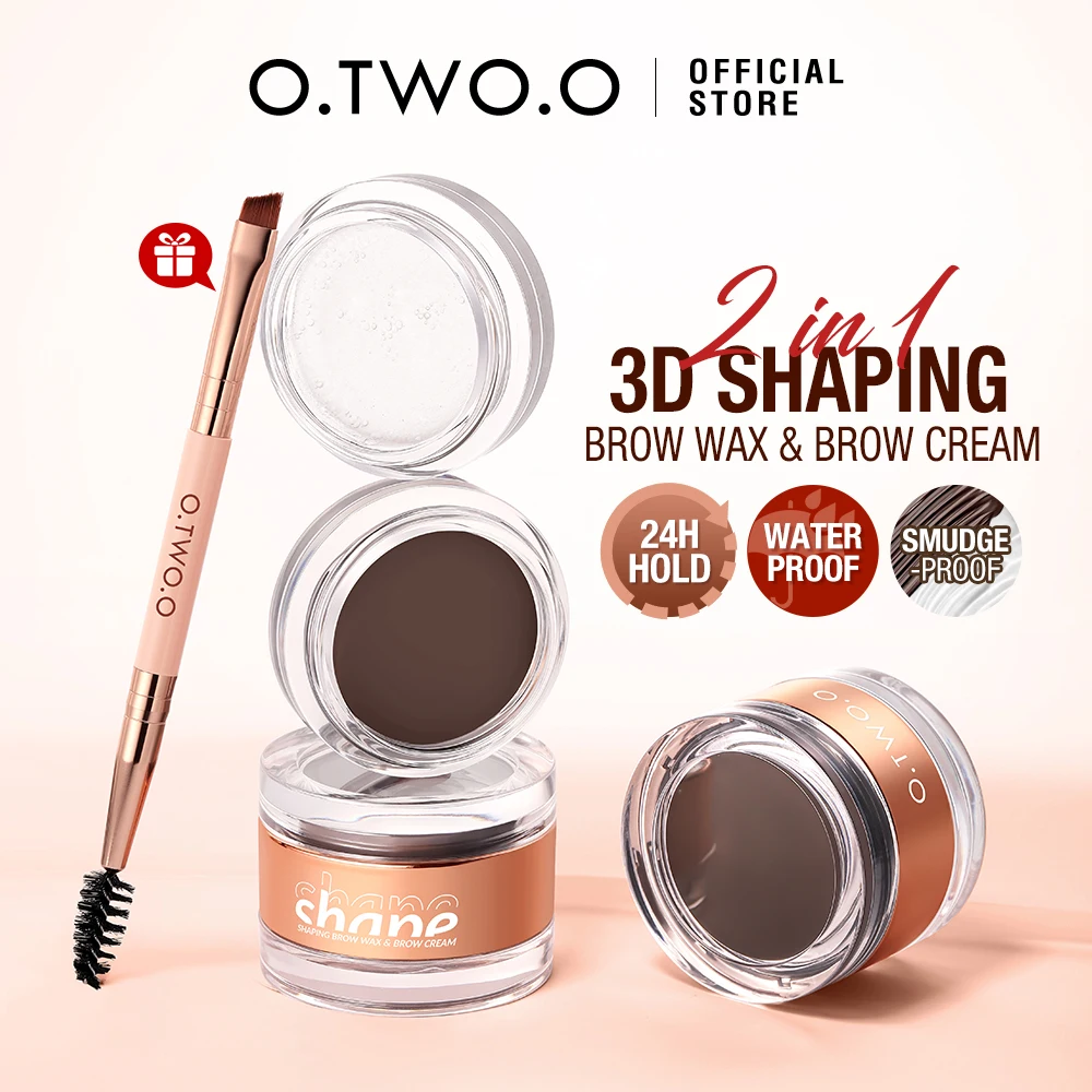 O.TWO.O Eyebrow Pomade Brow Gel Wax 2 IN 1 Waterproof Long Lasting Creamy Texture Eye Brow Tint Enhancers Cosmetics Makeup images - 6