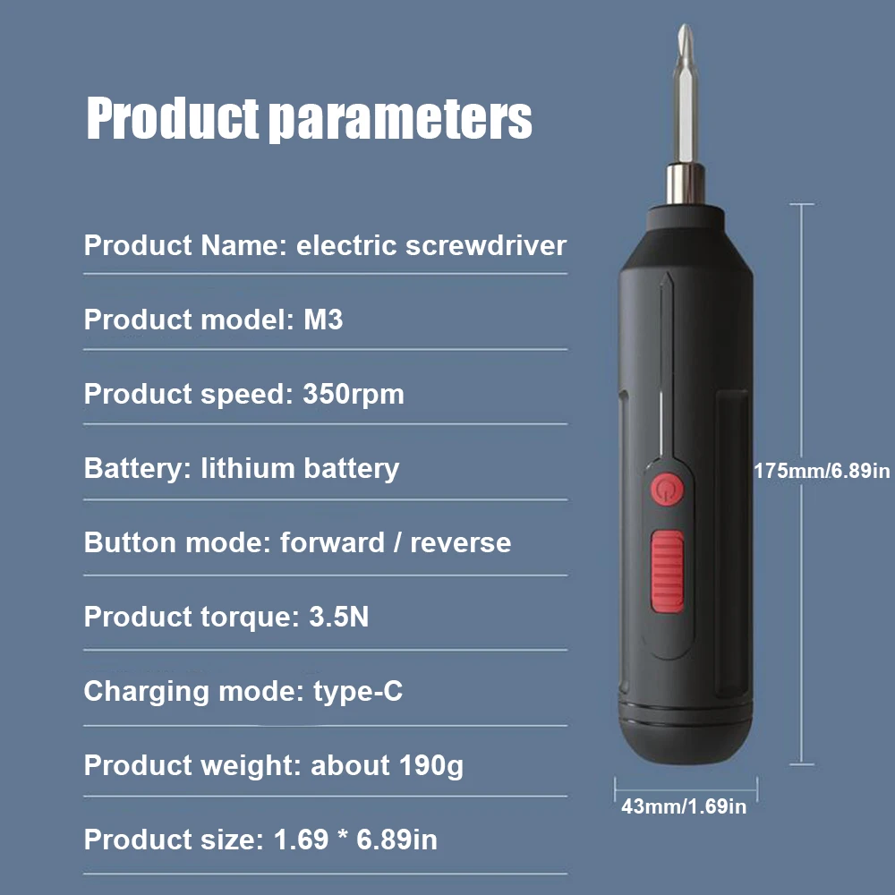 Electric Screwdriver Battery Rechargeable Cordless Screwdriver Powerful Impact Wireless Screwdriver Drill Electric Screw Driver