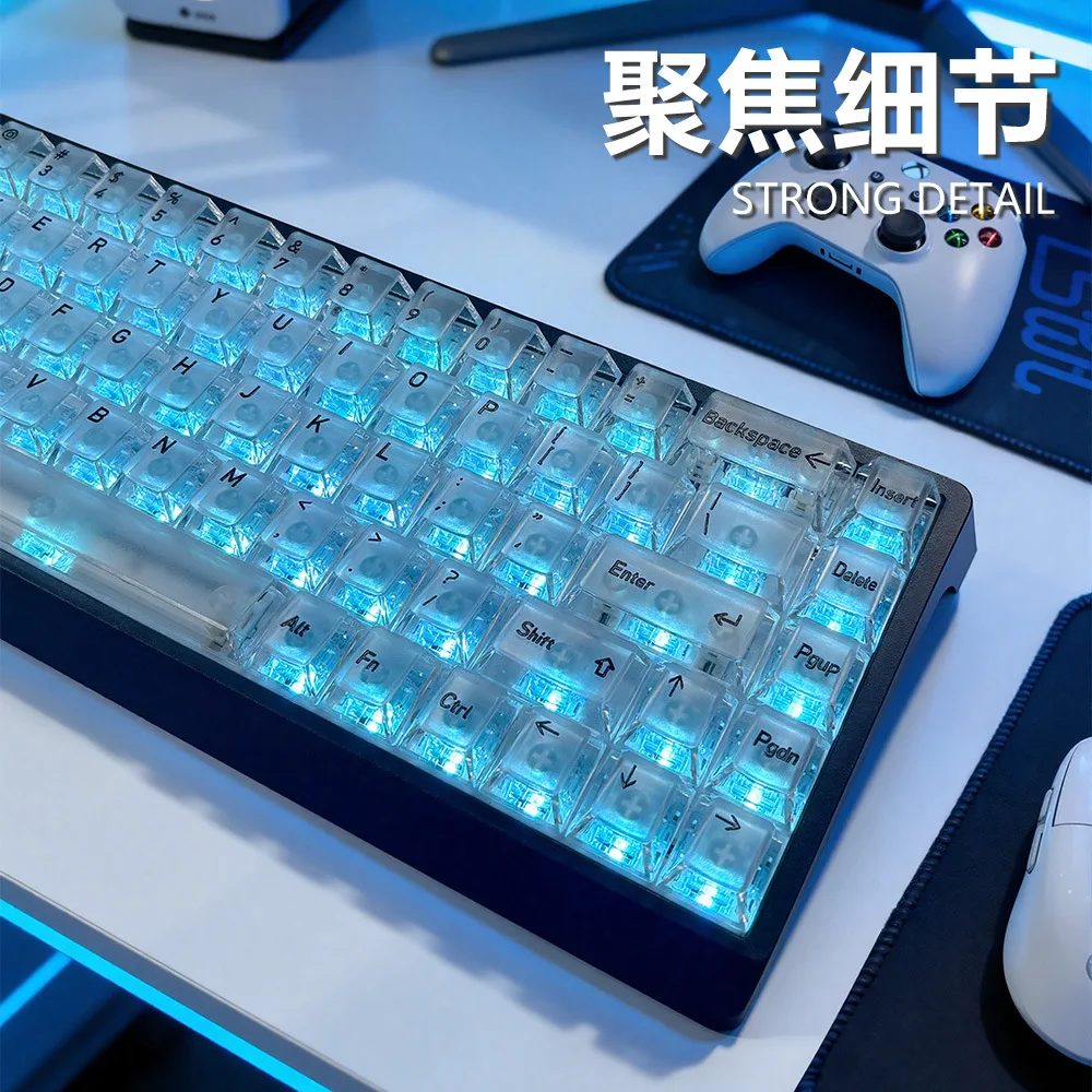 High Light Transmission Keycaps Soft Light on Top Keycap Cherry Profile EN JP RU KR Key caps for MX Mechanical Keyboard Key cap
