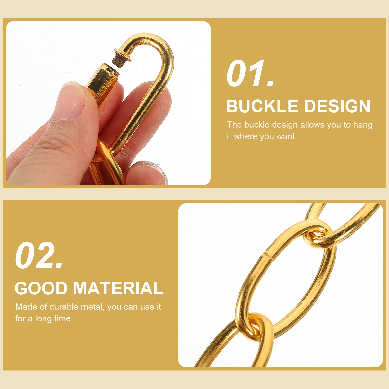 تمديد سلسلة الثريا شديدة التحمل، إمدادات معلقة، سهلة التركيب، أجزاء مصباح سلسلة معدنية متينة لصنع المصابيح