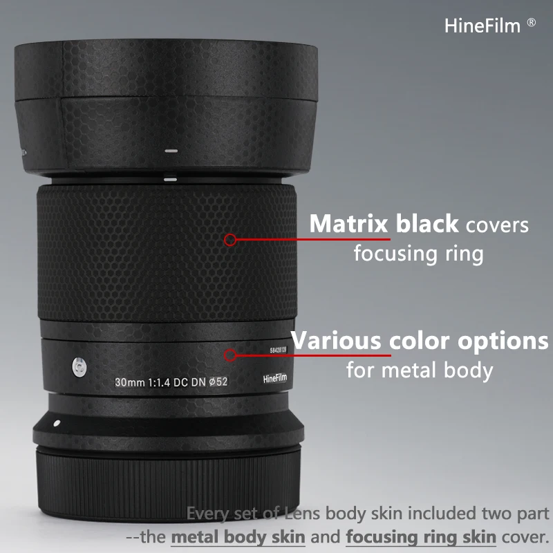 Hinefilm ผิวสําหรับ Sigma 30 f1.4 RF เลนส์รูปลอกผิวสําหรับ Sigma 30 มม.F1.4 DC DN สําหรับเลนส์ Canon สติกเกอร์ 30 1.4 Wrap 30F1.4