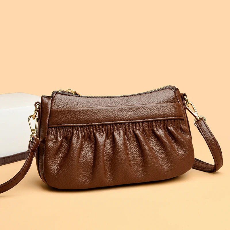 

New Fashion Women's PU Leather Crossbody Bag, Mini Retro Style Folded Shoulder Purse, Luxe & Stylish Small Handbag for Daily Use