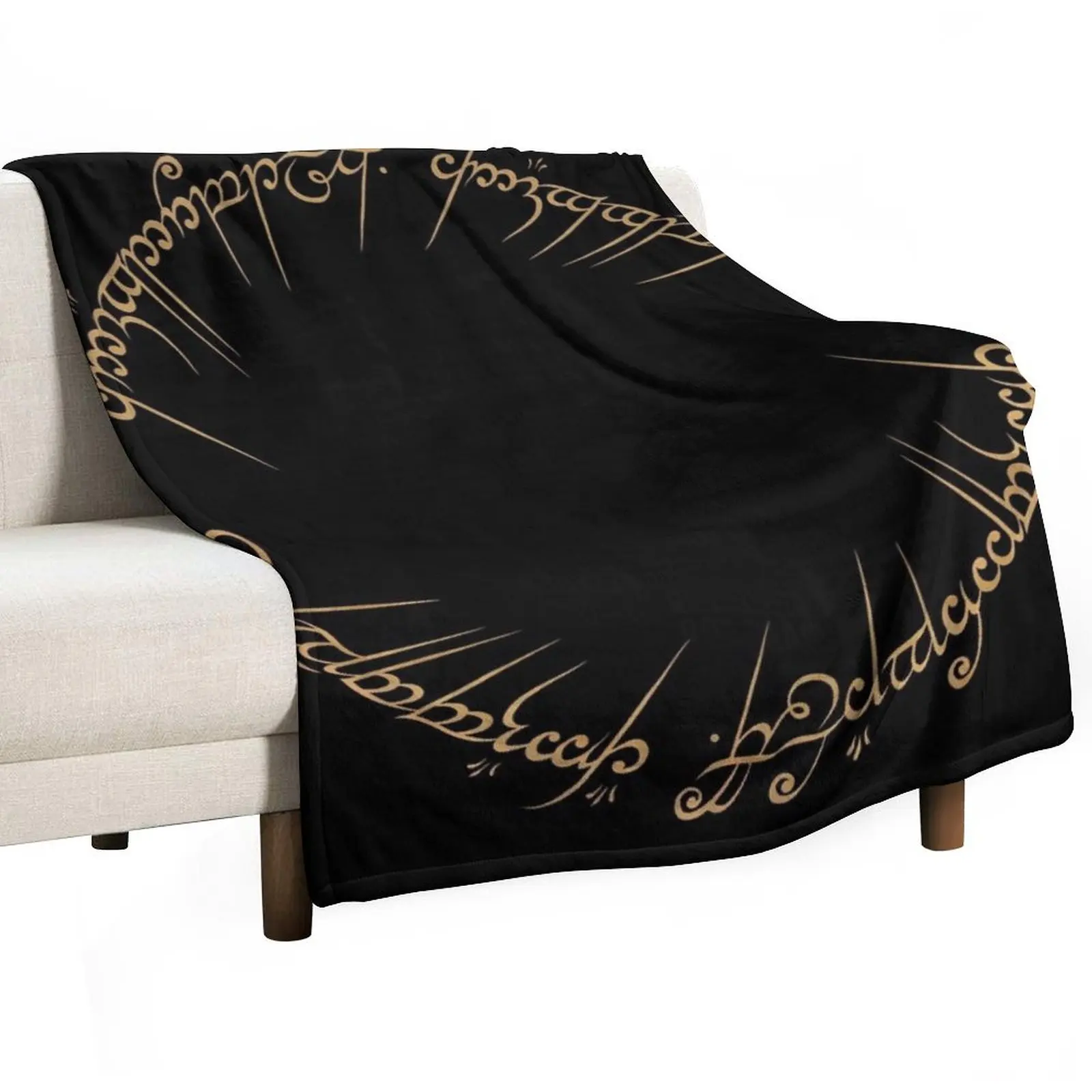 The One Ring Inscription Throw Blanket anime Sofa Quilt Blankets