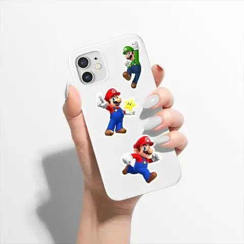 Super Mario Bros. Cartoon Animatiespel Rondom Creatieve Persoonlijkheid Graffiti Waterdichte Sticker Kerstcadeau Voor Kinderen