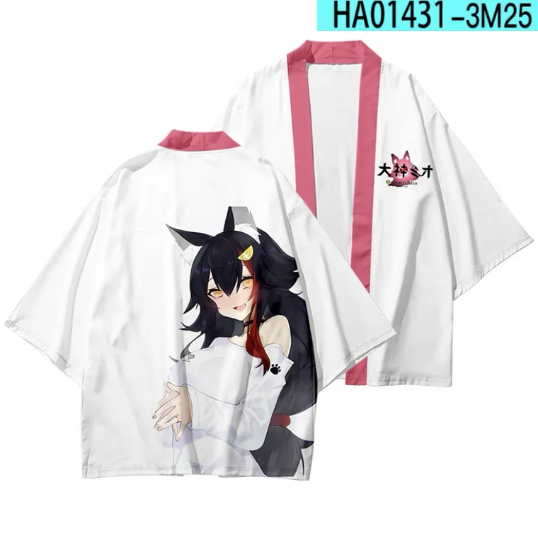 

NEW ! VTuber Ookami Mio 3D Printing Japanese Kimono Haori Yukata Women/Men Fashion Summer Casual Cool Short Sleeve Streetwear