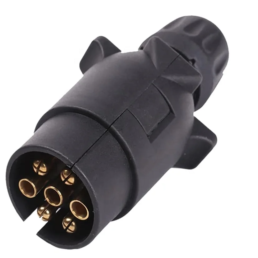 Waterproof 12V 7-Pin Trailer Plug N Plastic Cable Adapter for Truck Motorhome