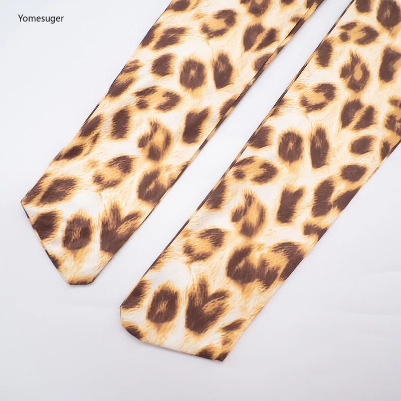 Yomesugar الخريف مثير ليوبارد طباعة حللا امرأة العميق الخامس الرقبة الانقسام عارية الذراعين كم كامل Bodycon السروال القصير منتصف الليل كلوبوير #6